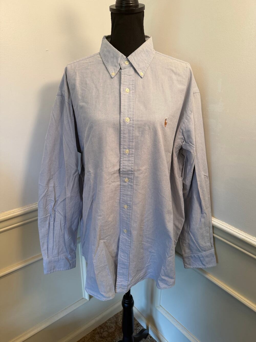 Ralph Lauren Blue Label Light Blue Oxford OCBD Shirt Signature Pony Classic Fit